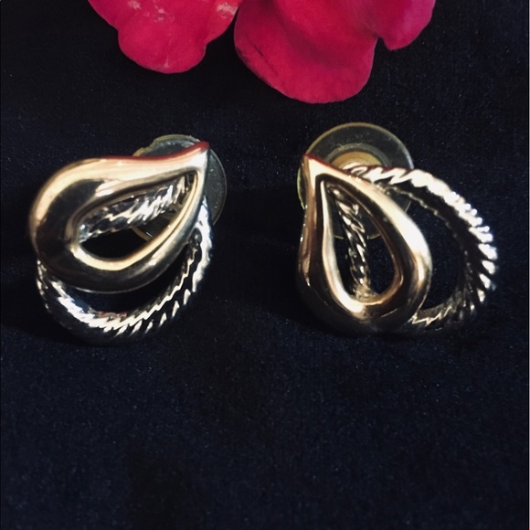 Gold & silver teardrop earrings! - Picture 2 of 3